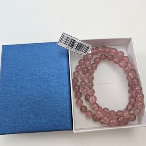 Elegant strawberry quartz bracelet